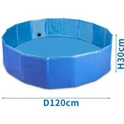 PISCINA PER CANI VASCA PICCOLI GRANDI RIGIDA ANIMALI DOMESTICI NOBLEZA PIEGHEVOLE PVC ANTISCIVOLO 120CM -Cibi per cani in Italia 58400481 4