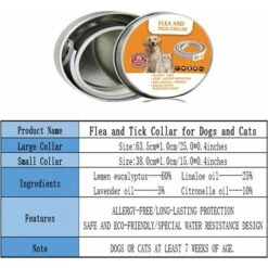 HIASDFLS Collare Antipulci E Zecche Per Cani E Gatti, Trattamento Antipulci E Zecche Per Cani E Gatti, Impermeabile Naturale Sicuro Misura Regolabile, Protezione 8 Mesi (grande) -Cibi per cani in Italia 59009611 5