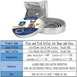 HIASDFLS Collare Antipulci E Zecche Per Cani E Gatti, Trattamento Antizecche E Pulci, Impermeabile Per, Taglia Regolabile, Protezione 8 Mesi, Confezione Da 1 (grande) -Cibi per cani in Italia 59010065 4