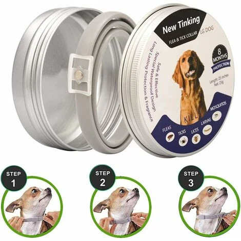 HIASDFLS Collare Antipulci E Zecche Per Cani, Collare Antipulci E Antizecche Per Cani Collare Regolabile 8 Mesi Prevenzione Pulci 4 HIASDFLS Collare Antipulci E Zecche Per Cani, Collare Antipulci E Antizecche Per Cani Collare Regolabile 8 Mesi Prevenzione Pulci - immagine 2