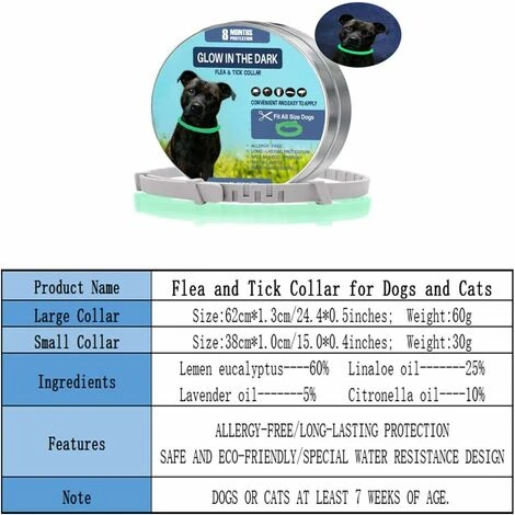 HIASDFLS Collare Antipulci E Zecche Per Cani E Gatti, Trattamento Antizecche E Pulci, Impermeabile Per, Taglia Regolabile, Protezione 8 Mesi, Confezione Da 1 (grande) 7 HIASDFLS Collare Antipulci E Zecche Per Cani E Gatti, Trattamento Antizecche E Pulci, Impermeabile Per, Taglia Regolabile, Protezione 8 Mesi, Confezione Da 1 (grande) - immagine 5