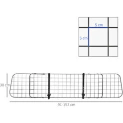 PawHut Divisorio Auto Per Cani, Barriera Regolabile Universale, 91-152 X 30 Cm, Nero -Cibi per cani in Italia 59260761 3