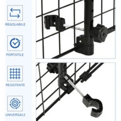 PawHut Divisorio Auto Per Cani, Barriera Regolabile Universale, 91-152 X 30 Cm, Nero -Cibi per cani in Italia 59260761 5