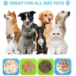 HIASDFLS Tappetino Da Leccare Per Cani Con Ventose Tappetino Da Leccare Per Cani Tappetino Da Leccare Per Cani Tappetino Per Animali Domestici Tappetino Per Addestramento Leccare Per Cani, Yogurt, Bur -Cibi per cani in Italia 59383544 5