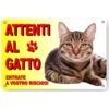 Attenti Al Gatto Cartello Targa
