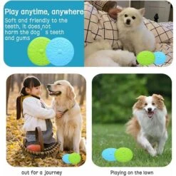 E Per Cani Da 2 Pezzi, Disco Per Cani Ø 18,5 Cm, E Per Animali Domestici, Disco Volante In Gomma Per Giochi, Attività Sportive E Giochi All'aperto (blu, Verde) -Cibi per cani in Italia 63852197 5