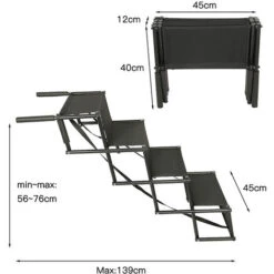 Rampa Per Cani, Scale Per Cani, Pieghevoli, Scale Pieghevoli Per Cani, Rampa Per Cani, 165 X 43 Cm, Fino A 75 Kg, Rampa Per Auto, Aiuto Per L'imbarco Auto
