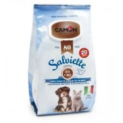 CAMON Salviette 80 Pz Latte E Miele Per Cane E Gatto LA007