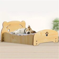 Trade Shop - Letto Cuscino Per Cani Gatti Animali Domestici Durevole In Legno 47 X 42 X 23cm -Cibi per cani in Italia 64569847 2