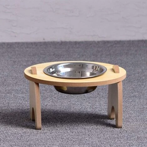 Trade Shop - Ciotola Singola Rialzata Per Cani Gatti Con Base In Legno Per Animali Domestici 4 Trade Shop - Ciotola Singola Rialzata Per Cani Gatti Con Base In Legno Per Animali Domestici - immagine 2