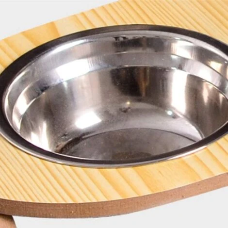 Trade Shop - Ciotola Singola Rialzata Per Cani Gatti Con Base In Legno Per Animali Domestici 5 Trade Shop - Ciotola Singola Rialzata Per Cani Gatti Con Base In Legno Per Animali Domestici - immagine 3