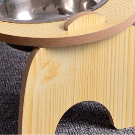 Trade Shop - Ciotola Singola Rialzata Per Cani Gatti Con Base In Legno Per Animali Domestici 6 Trade Shop - Ciotola Singola Rialzata Per Cani Gatti Con Base In Legno Per Animali Domestici - immagine 4