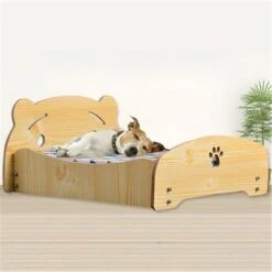 Trade Shop - Letto Cuscino Per Cani Gatti Animali Domestici Durevole In Legno 68 X 55 X 23 Cm -Cibi per cani in Italia 64569867 2