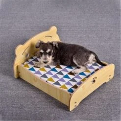 Trade Shop - Letto Cuscino Per Cani Gatti Animali Domestici Durevole In Legno 68 X 55 X 23 Cm -Cibi per cani in Italia 64569867 3