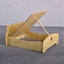 Trade Shop - Letto Cuscino Per Cani Gatti Animali Domestici Durevole In Legno 68 X 55 X 23 Cm -Cibi per cani in Italia 64569867 4