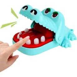 Kueatily Giocattolo Classico Del Coccodrillo Del Dito Del Morso (blu)