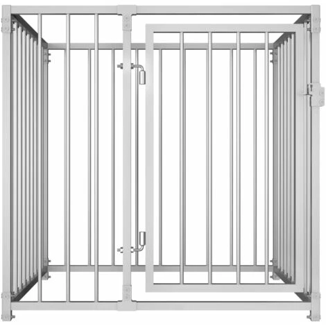 Canile Da Esterno In Acciaio Recinzione Per Animali Domestici, Struttura In Acciaio, Porta Chiudibile A Chiave, 100 X 100 X 100 Cm 4 Canile Da Esterno In Acciaio Recinzione Per Animali Domestici, Struttura In Acciaio, Porta Chiudibile A Chiave, 100 X 100 X 100 Cm - immagine 2