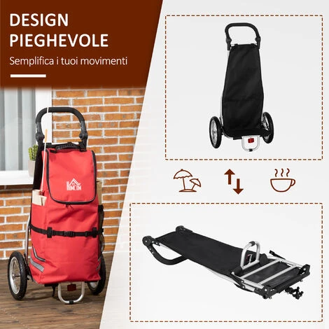 HOMCOM Rimorchio Bici 2 In 1 Pieghevole E Portatile Con Borsa Da Trasporto In Tessuto Oxford, 53x43x110 Cm 7 HOMCOM Rimorchio Bici 2 In 1 Pieghevole E Portatile Con Borsa Da Trasporto In Tessuto Oxford, 53x43x110 Cm - immagine 5