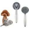 Spazzola Autopulente Per Cani E Gatti Con Setole Rivestite In Tessuto Di Gomma, Spazzola Ergonomica Per Animali Domestici, Delicata Sulla Pelle, Rimuove I Peli Sciolti (GRIGIO) -Cibi per cani in Italia 66559151 1