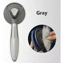 Spazzola Autopulente Per Cani E Gatti Con Setole Rivestite In Tessuto Di Gomma, Spazzola Ergonomica Per Animali Domestici, Delicata Sulla Pelle, Rimuove I Peli Sciolti (GRIGIO) -Cibi per cani in Italia 66559151 2