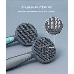 Spazzola Autopulente Per Cani E Gatti Con Setole Rivestite In Tessuto Di Gomma, Spazzola Ergonomica Per Animali Domestici, Delicata Sulla Pelle, Rimuove I Peli Sciolti (GRIGIO) -Cibi per cani in Italia 66559151 3