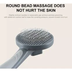 Spazzola Autopulente Per Cani E Gatti Con Setole Rivestite In Tessuto Di Gomma, Spazzola Ergonomica Per Animali Domestici, Delicata Sulla Pelle, Rimuove I Peli Sciolti (GRIGIO) -Cibi per cani in Italia 66559151 4