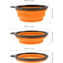 Ciotola Pieghevole In Silicone Per Cani E Gatti - Arancione - 350 ML - 60014333 -Cibi per cani in Italia 66562796 5