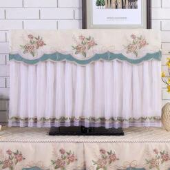 Nuova Copertura TV Copertura Antipolvere TV Copertura TV LCD Copertura Antipolvere TV In Pizzo Tessuto,Walk In The Garden,32Inch