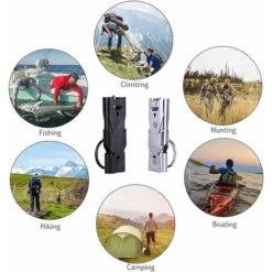 Fischietti In Acciaio Inossidabile, Fischietto Per Arbitro, Fischietto Di Sopravvivenza, Fischietto Per Bambini, Fischietto Portachiavi In Metallo A Doppio Tubo Ad Alta Decibel, Fischietti Per Segnali -Cibi per cani in Italia 67408276 4