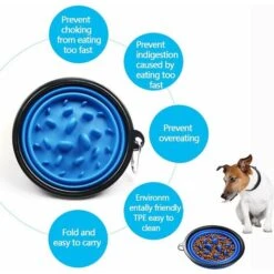 LTS FAFA Set Di 2 Ciotole Per Cani Anti-imbracatura Diametro 17,5 Cm Ciotola Per Cani Interattiva In Silicone Pieghevole Ciotola Per Alimenti Non Tossici E Sani (blu, Verde) -Cibi per cani in Italia 67411353 3