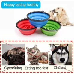 LTS FAFA Set Di 2 Ciotole Per Cani Anti-imbracatura Diametro 17,5 Cm Ciotola Per Cani Interattiva In Silicone Pieghevole Ciotola Per Alimenti Non Tossici E Sani (blu, Verde) -Cibi per cani in Italia 67411353 5