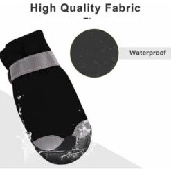 Scarpe Per Cani Impermeabili Confezione Da 4, Stivali Protettivi Per Cani Con Cinghie Riflettenti Antiscivolo, Scarpe Resistenti Per Cani Di Taglia Media Nero 8 -Cibi per cani in Italia 67412080 4