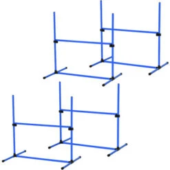 PawHut Set Di 4 Ostacoli Regolabili Agility Dog Per Addestramento Cani Con Borsa Da Trasporto, 99x71x95cm