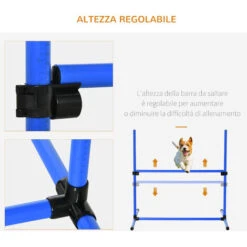 PawHut Set Di 4 Ostacoli Regolabili Agility Dog Per Addestramento Cani Con Borsa Da Trasporto, 99x71x95cm -Cibi per cani in Italia 67533623 4