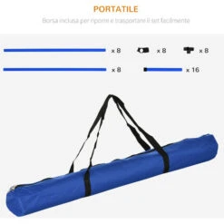 PawHut Set Di 4 Ostacoli Regolabili Agility Dog Per Addestramento Cani Con Borsa Da Trasporto, 99x71x95cm -Cibi per cani in Italia 67533623 5