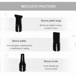 PawHut Soffiatore Per Cani Con Velocità E Temperatura Regolabili, Tubo Flessibile E 3 Beccucci, 2400W, Nero 11 PawHut Soffiatore Per Cani Con Velocità E Temperatura Regolabili, Tubo Flessibile E 3 Beccucci, 2400W, Nero -Cibi per cani in Italia 67558094 5