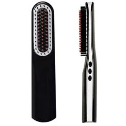 Piastra Per Barba, Pettine Per Lisciare La Barba Con Cordless/dimensioni Mini/spegnimento Automatico Per Viaggi, Famiglia, Appuntamenti