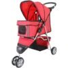 PawHut Passeggino Per Cani, Carrello Per Animali Domestici, Rosso, 75x45x97cm -Cibi per cani in Italia 6812715 1