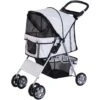 PawHut Passeggino Per Animali Domestici Pieghevole, Carrello Per Cani, Grigio, 75 X 45 X 97cm -Cibi per cani in Italia 6812727 1