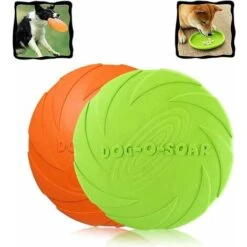 Frisbee Per Cani, Frisbee Per Cani, 2 Pezzi Frisbee Giocattoli Per Cani Per Esercizi All'Aperto E Giochi Per Cani Di Piccola E Media Taglia VerdeArancione