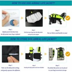 Giubbotto Di Salvataggio Per Animali Domestici Giubbotto Di Salvataggio Di Sicurezza Per Cani Giubbotto Di Salvataggio Per Cani Di Taglia Regolabile Per Nuoto, Surf, Canottaggio, Caccia (M, Verde) -Cibi per cani in Italia 69716592 5