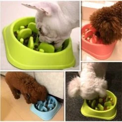 MINKUROW Ciotola Anti Rigonfiamento Lento Per Cani Di Piccola E Media Taglia E Gatti, Ciotola Anti Gola Ciotola Interattiva Per Mangiatoia Per Cani E Gatti Prevenire Il Mangiare Veloce (Verde) -Cibi per cani in Italia 69788136 4