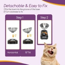 CIOTOLA PER CANI GATTI RIALZATE IN ACCIAIO INOSSIDABILE ANTISCIVOLO CIOTOLE PER GATTI INCLINABILI DI 15 ° REGOLABILE PER GATTI E CUCCIOLI 2 CIOTOLE -Cibi per cani in Italia 69830676 5