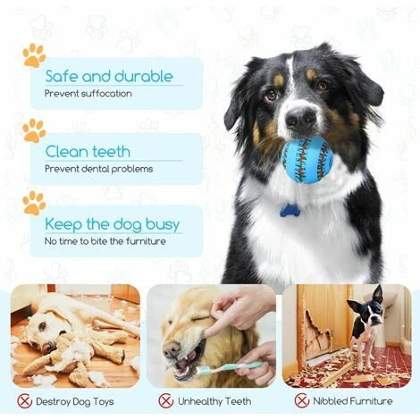 PALLA GIOCATTOLO PER CANI CON FUNZIONE DI CURA DENTALE DENTI GIOCATTOLO PER CANI GIOCATTOLO INTERATTIVO DA MASTICARE IN GOMMA NATURALE 4 PALLA GIOCATTOLO PER CANI CON FUNZIONE DI CURA DENTALE DENTI GIOCATTOLO PER CANI GIOCATTOLO INTERATTIVO DA MASTICARE IN GOMMA NATURALE - immagine 2