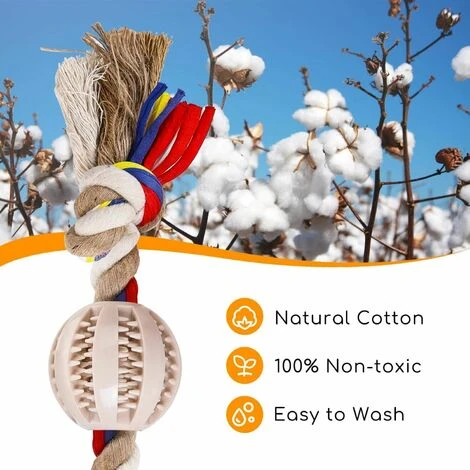 CORDA GIOCATTOLO PER CANI IN 100% COTONE, SALUTE MENTALE DEL CANE SALUTE DENTALE E PULIZIA DEI DENTI 32CM 6 CORDA GIOCATTOLO PER CANI IN 100% COTONE, SALUTE MENTALE DEL CANE SALUTE DENTALE E PULIZIA DEI DENTI 32CM - immagine 4