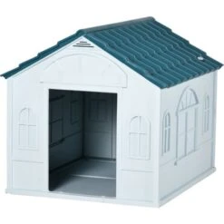 PawHut Cuccia Per Cani Di Taglia Media E Grande Max 30kg In PP Impermeabile, 84.2x98.2x82cm, Blu