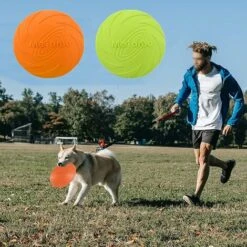 2 Confezioni Di Dischi Per Cani, Frisbee Per Cani, Frisbee Giocattolo Per Cani, Frisbee Giocattolo In Gomma, Guance Galleggianti Per Cani, Morbido Per Giochi, Attività Sportive E Giochi All'aperto. -Cibi per cani in Italia 70835041 5