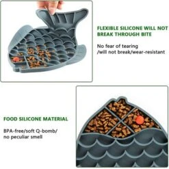 Ciotola Per L'alimentazione Lenta, Ciotola Per Gatti Anti Gola, Ciotola Anti Gola Da 1 Pezzi, Realizzata In Silicone Sicuro, Non Tossico, Anti Soffocamento, Per Gatti, Cani (19 X 24,5 Cm, Grigio) -Cibi per cani in Italia 70835935 5