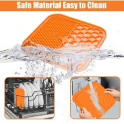 Tappetino Per Leccare I Cani, 2 Pezzi Tappetino Per Leccare I Gatti Senza BPA Con 1 Spatola In Silicone, Ventose Extra Forti Per Il Bagno, L'addestramento, La Toelettatura E La Manutenzione Degli Arti -Cibi per cani in Italia 70835997 4