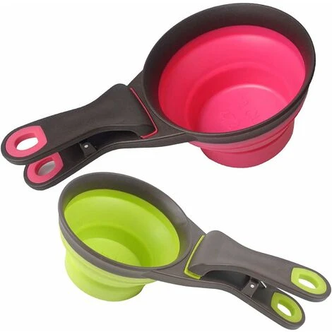 2 Pezzi Pieghevoli Per Animali Domestici In Silicone 3 In 1 Multi-funzione Ciotole Per Borsa Clip Per Cani Spuntino Misurino 3 2 Pezzi Pieghevoli Per Animali Domestici In Silicone 3 In 1 Multi-funzione Ciotole Per Borsa Clip Per Cani Spuntino Misurino